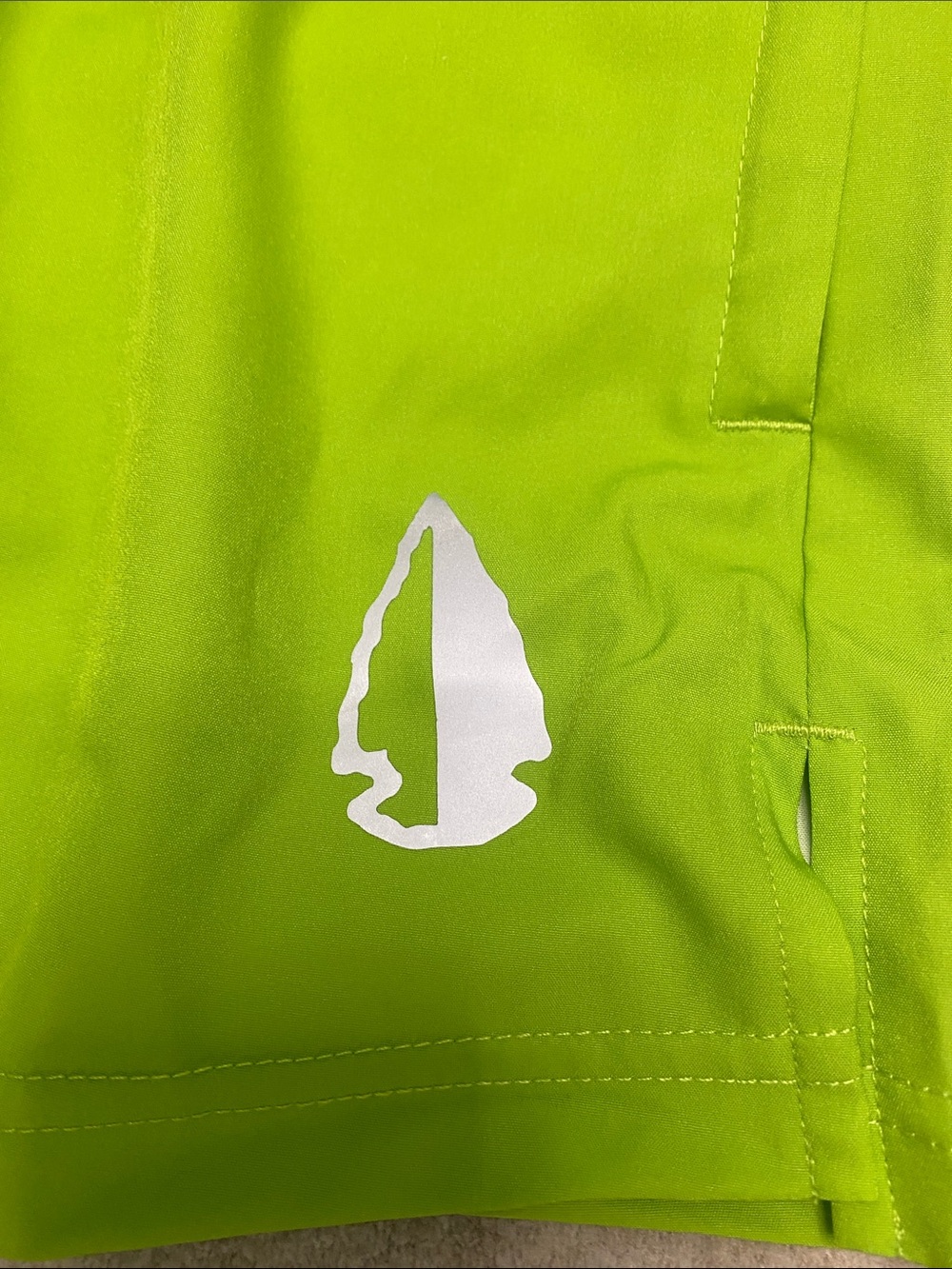 Men's Tachuntfish Athletic Shorts - Lime Green with Black Waistband medium - Picture 3 of 5